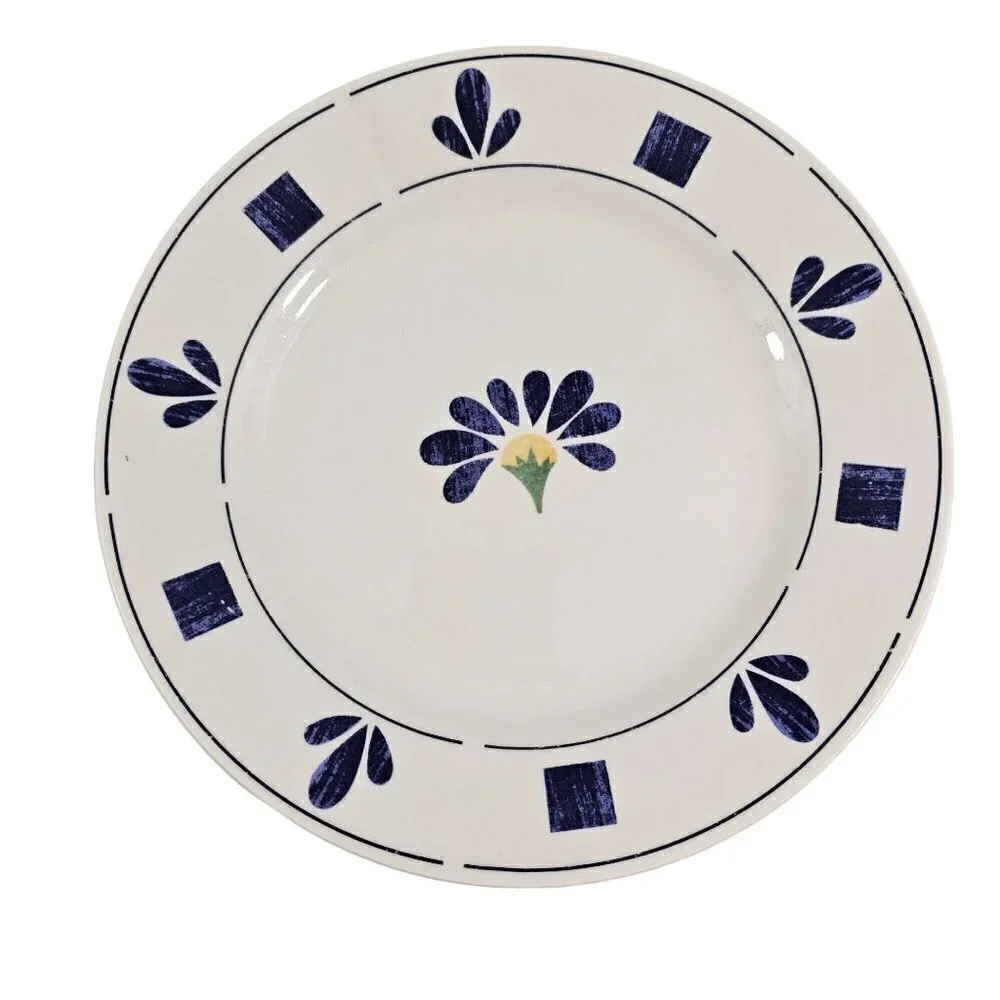 Oneida Spring Daisy Majesticware 8” Ceramic Salad Luncheon Plates – Set of 4